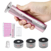 APRELM rechargeable foot callus remover in rose pink for at-home pedicure smoothing