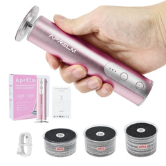 APRELM rechargeable foot callus remover in rose pink for at-home pedicure smoothing