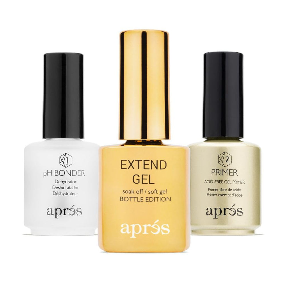 APRES Extend Gel bottle for Gel-X extensions offers strong, flexible adhesion.