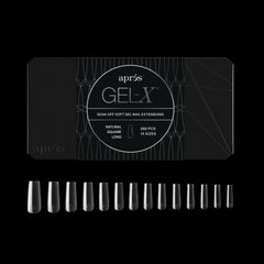 APRÉS Gel-X caja tips cuadrados natural, listo para manicura de calidad en casa o en el salón.