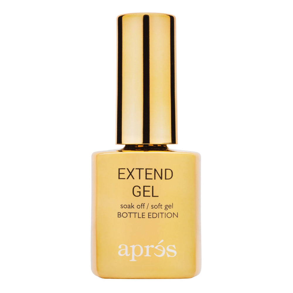 APRÉS Extend Gel gold bottle 15mL for Gel-X extensions.