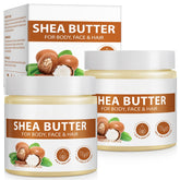APUUFYQC Shea Butter Raw Organic packaging display for pure moisture
