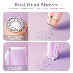 Aqeqpt bikini trimmer ceramic blade close-up for smooth, gentle trimming.