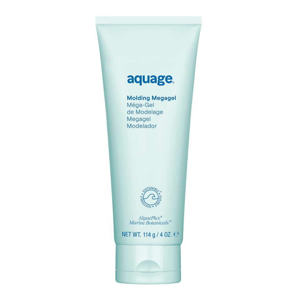 Aquage Molding Megagel wet-look hold for sculpted, glossy finishes.