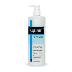 Aquanil Lotion, botella de 16 onzas, limpieza suave sin fragancias para piel sensible.