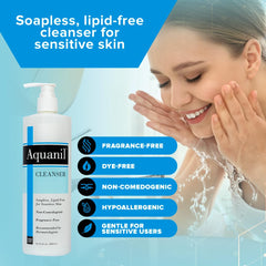 Close-up of seven-ingredient formula delivering non-comedogenic, soapless cleansing with no residue