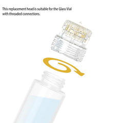 AQUAPEN Derma Stamp head featuring 24K gold needles for durable, precise application.