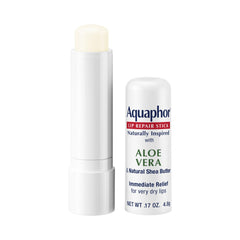 Aquaphor Lip Repair Stick gliding smoothly demonstrates quick lip hydration.