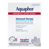 Aquaphor Repairing Hand Masks six-pair pack with moisturizing gloves for dry hands.