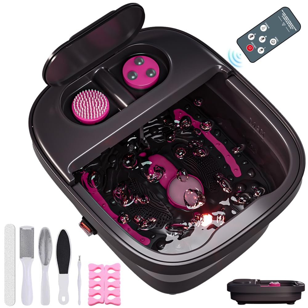 Aqvesane collapsible foot bath with remote control for easy at-home relaxation.