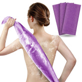 ARCH&M exfoliating towel in a 3-pack for smooth body, back, and legs during shower routine.