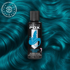 ARCTIC FOX Aquamarine dye with purple mix shows brass-neutralizing options.