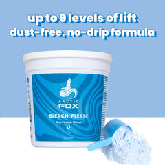 ARCTIC FOX blue powder bleach creamy mix texture for smooth, even coverage