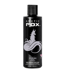 ARCTIC FOX Sterling bottle front showing pastel silver dye for platinum hair