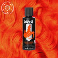 ARCTIC FOX Sunset Orange swatches show fiery orange tones.
