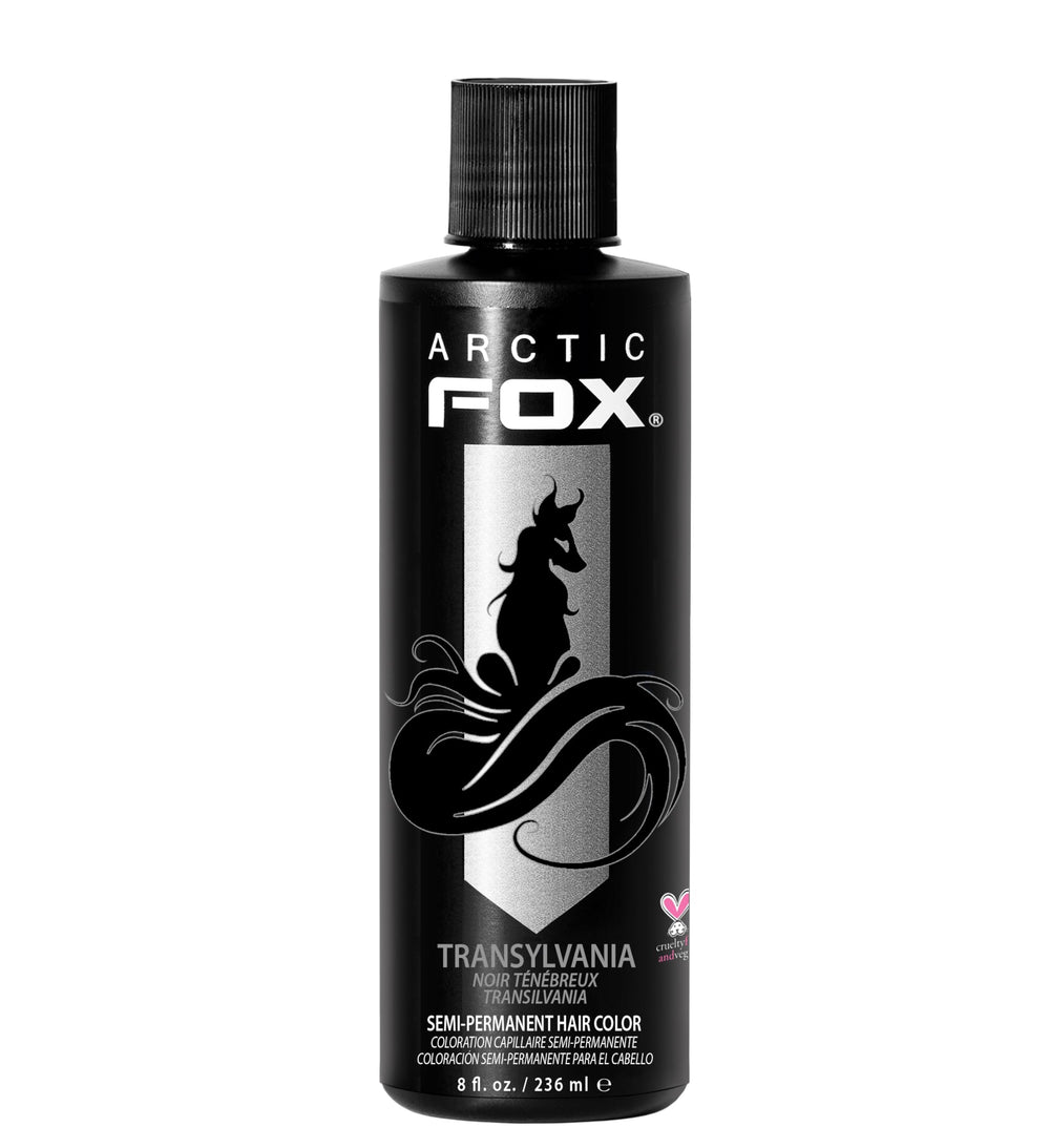ARCTIC FOX Transylvania jet-black dye applied for a deep blue-based finish.