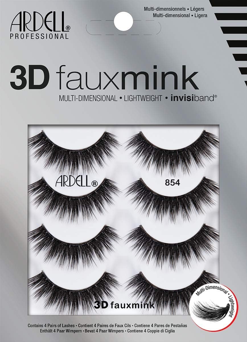 Ardell 3D Faux Mink 854 lashes with Invisiband for lightweight dramatic volume