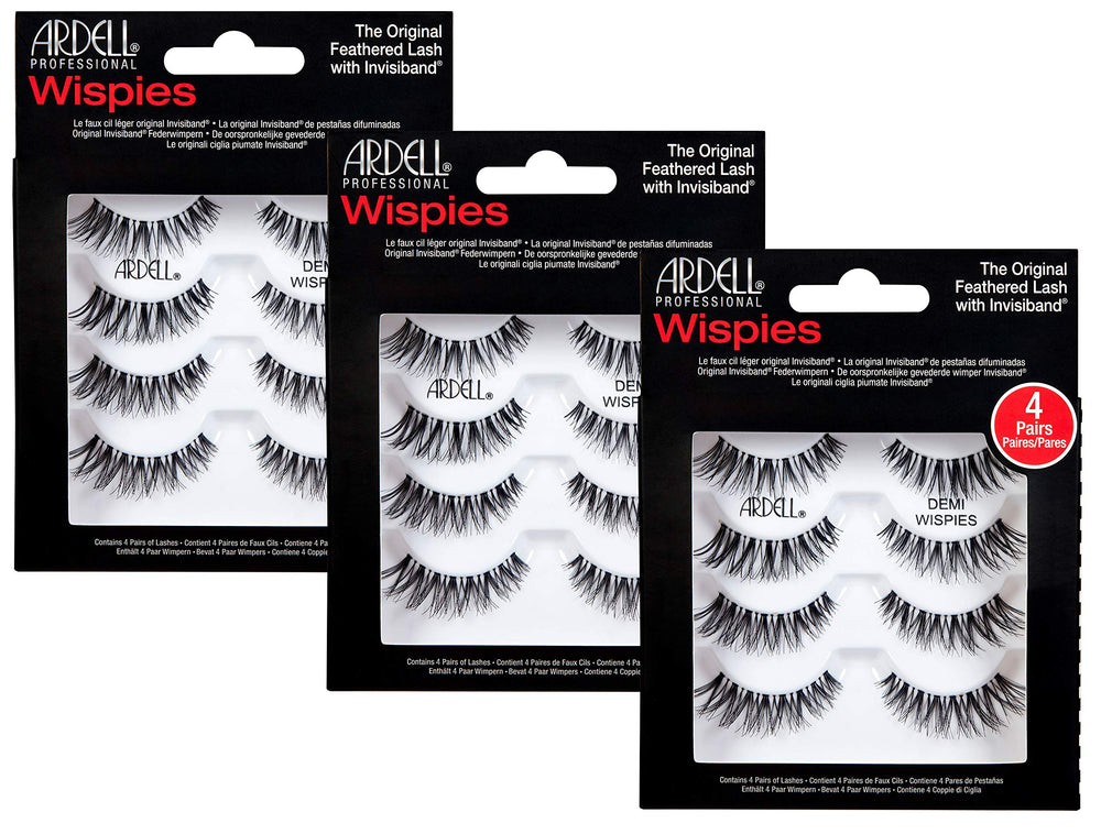 Ardell Demi Wispies Black pack reveals lash strip for effortless natural enhancement.