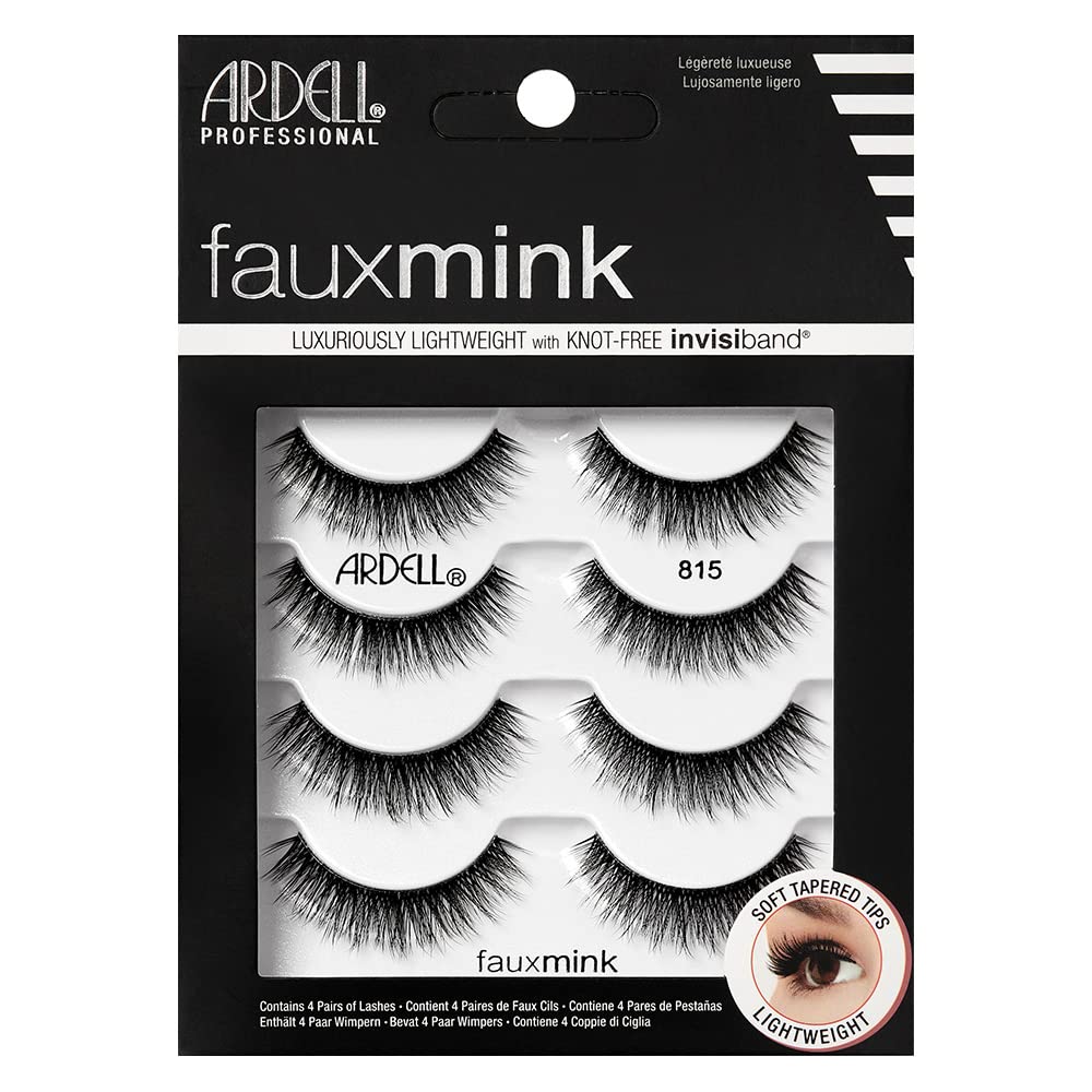 Ardell Faux Mink 815 lashes with soft fibers for natural enhancement.