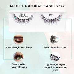 Ardell Lashes 172 rounded lash style close-up for light length