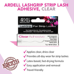 Ardell LashGrip adhesive finishes false lashes for a secure, natural-looking hold.