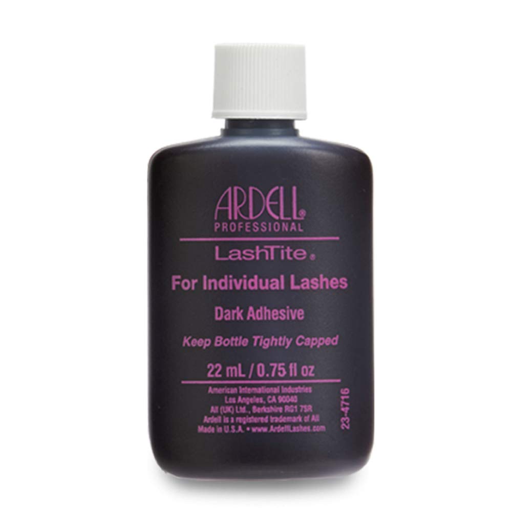 Ardell LashTite adhesive dark bottle for all-day hold on individual lashes.