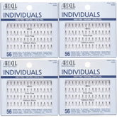 Ardell Medium Black Individuals lashes with knot-free Invisiband for natural blending.