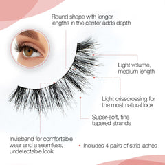 Ardell Naked Lashes 420 real hair detail for natural look.