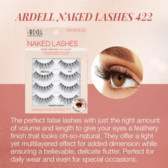 Ardell Naked Lashes 422 closeup showing natural, feather-soft fibers