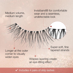 Ardell Naked Lashes 422 soft fibers on lash strip emphasize lightness