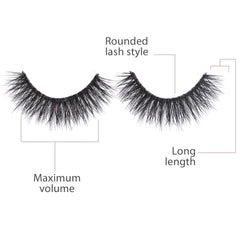 Ardell Natural Look Mega Volume 252 closeup reveals dense, curled lashes.