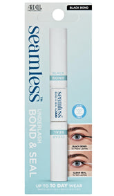 Ardell Seamless Underlash Bond and Seal bottle pour showing quick-dry gel for precise adhesion.