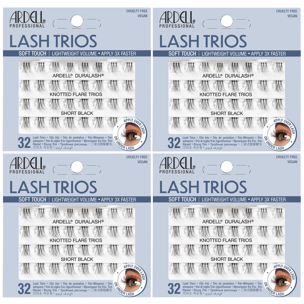 Ardell Soft Touch Trios Short Black lashes close-up showing natural blend and subtle lift