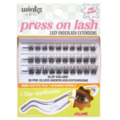 Ardell Winks pre glued lashes for quick, tidy application.