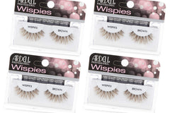 Ardell Wispies Brown lashes close-up showing natural volume and feathered texture for day wear