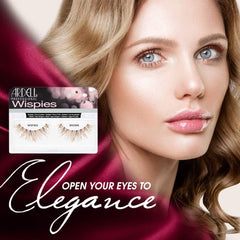 Ardell Wispies Brown strip pack highlighting lightweight, undetectable Invisiband for comfortable wear