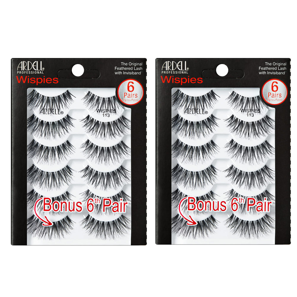 Ardell Wispies eyelashes 2-pack invisiband close-up for natural blend