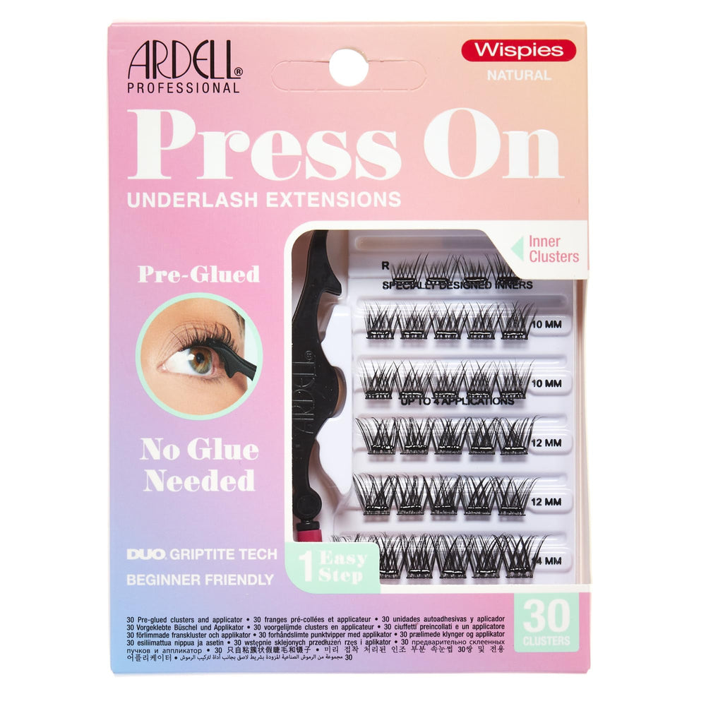 Ardell Wispies Natural lashes creating a fluttery outer lashes look for a seamless result.
