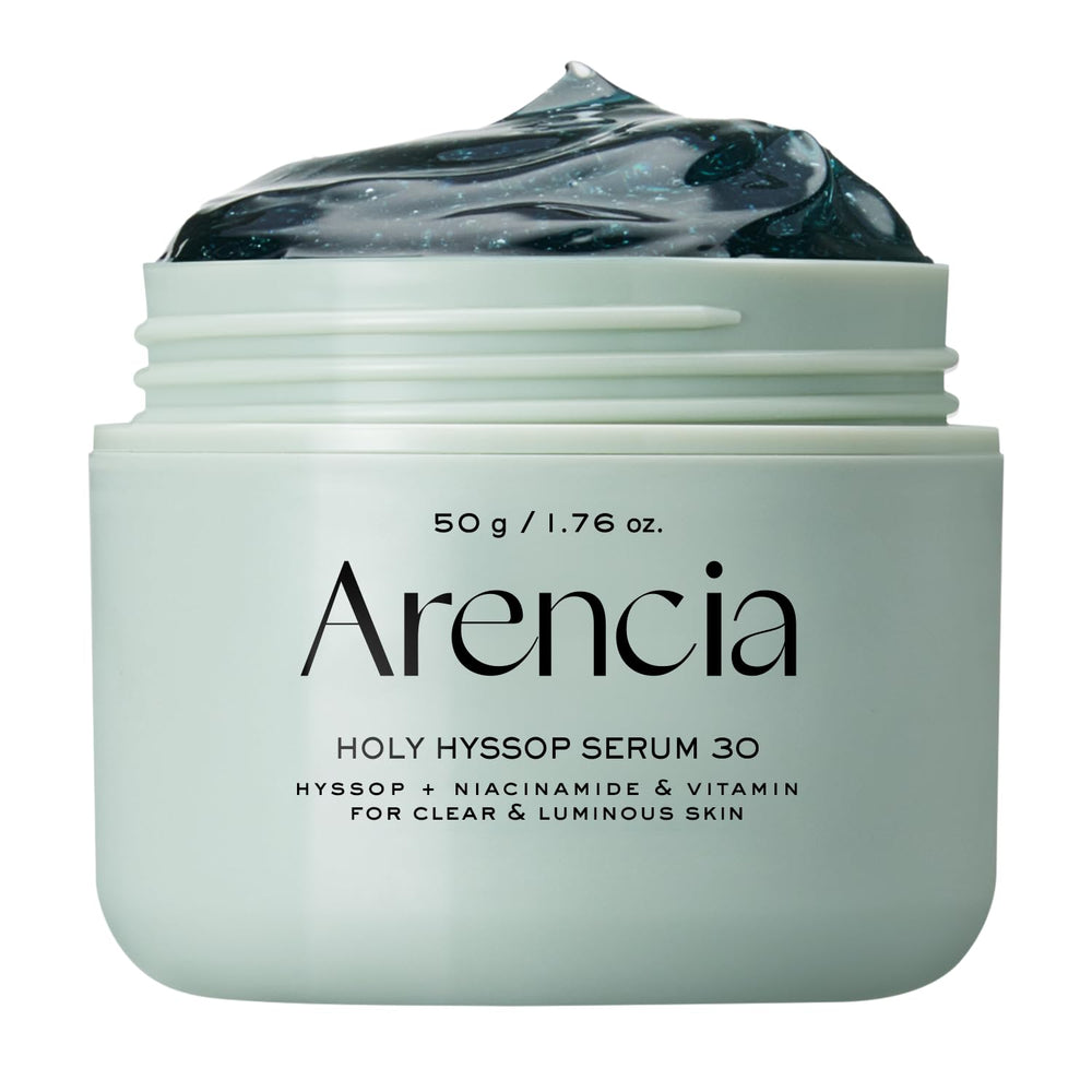 ARENCIA Glow Hyssop Overnight Mask bottle pouring to emphasize hydration