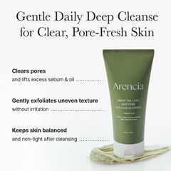 ARENCIA con té verde y ácido salicílico para purificar poros sin irritar.