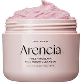 arencia limpiador facial rosa mosqueta en botella, exfoliación suave para piel sensible