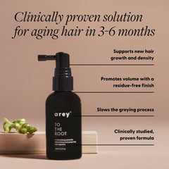 Arey To The Root pump dispense showing easy daily application.