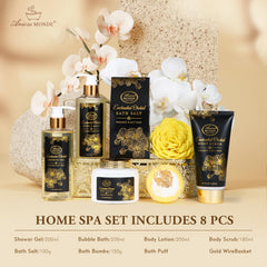 ArioseMonde Enchanted Orchid shower gel bottle showcasing nourishing formula for pampering