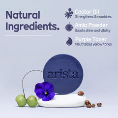 Tónico morado Arista Ayurveda para uso suave y acabado uniforme.