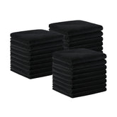 Arkwright bleach-proof salon towels in black, 16x27, ultra-soft microfiber for salons.