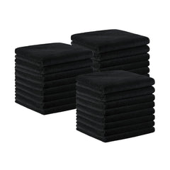 Arkwright bleach-proof salon towels in black, 16x27, ultra-soft microfiber for salons.