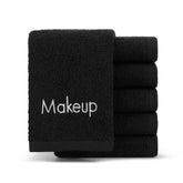 Arkwright toallas maquillaje, paquete de 6, negro, suaves para limpieza facial.