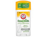 Arm & Hammer Essentials Unscented deodorant stick for sensitive skin and natural odor control.