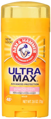 Arm & Hammer Ultramax desodorante en botella con aroma polvo fresco, protección de 24 horas