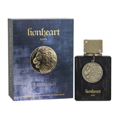 Armaf Club De Nuit Lion Heart bottle side angle showing elegant design for a dressing table look.